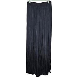 Joie black pleated wide leg flowy light weight pants Women's size small